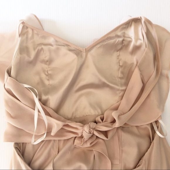 BHLDN DIANA TIE BACK RUFFLE SLIT BLUSH PARTY MAXI DRESS GOWN SIZE MEDIUM - Picture 8 of 11